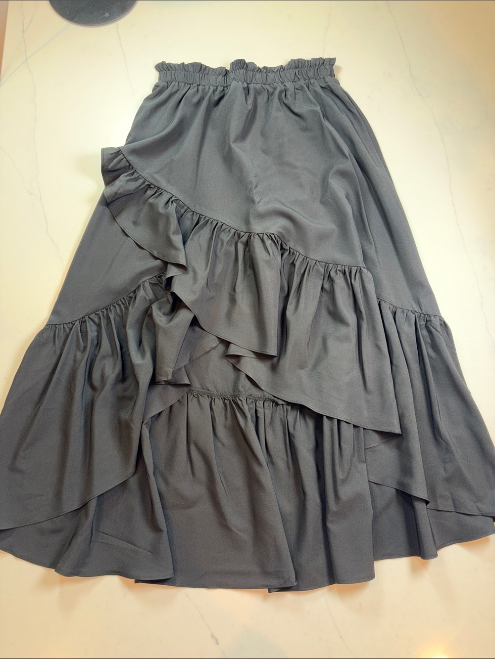 Ruffled Tiered high low Skirt